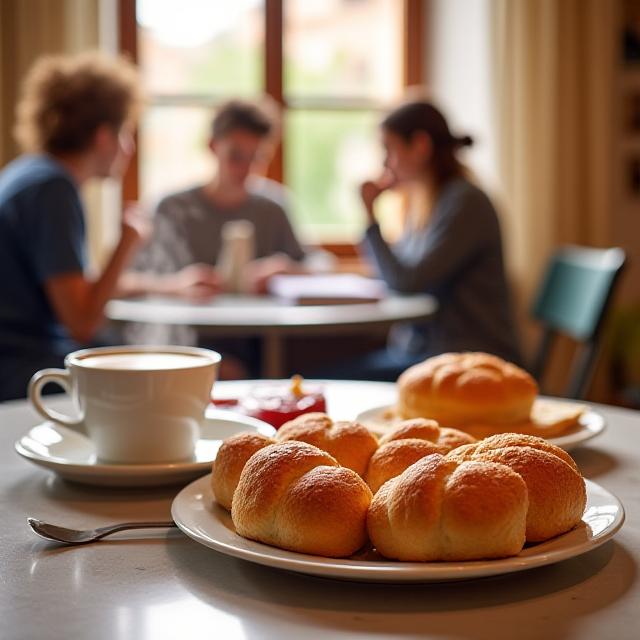 Caffè e brioche per studenti universitari a Roma Trastevere