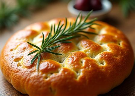 Focaccia romana con rosmarino e olio extravergine